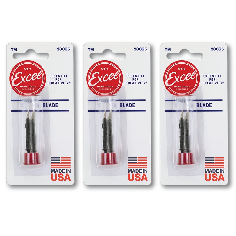Excel Blades #65 Hobby Replacement Blades, Set of 6 Carbon Steel Blades for Precision Cutting & Trimming, Multi-Purpose Professional, Hobby, and Crafting Tools - Made In USA - Image 1